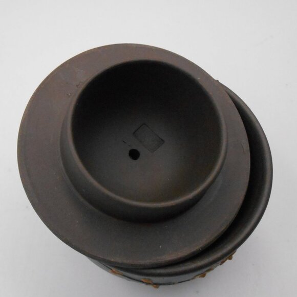 VINTAGE ZISHA TEA MUG YIXING TEACUP WITH LID HANDMADE FLORAL PLUM BLOSSOM DESIGN - Picture 8 of 11